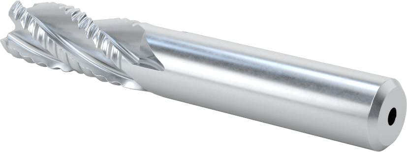 Kaplamasız Kaba İşleme Kobalt Çelik Kare Uçlu Freze, 4 Kanallı, 1/2" Freze Çapı, 3-1/4" Toplam Uzunluk, Kaba