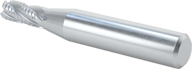 Kaplamasız Kaba İşleme Kobalt Çelik Kare Uçlu Freze, 4 Kanallı, 1/4" Freze Çapı, 2-7/16" Toplam Uzunluk, Kaba