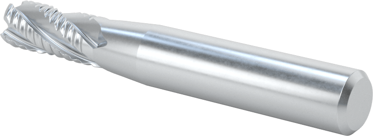 Kaplamasız Kaba İşleme Kobalt Çelik Kare Uçlu Freze, 4 Kanallı, 5/16" Freze Çapı, 2-1/2" Toplam Uzunluk, Kaba