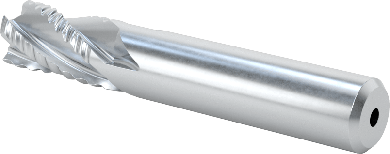 Kaplamasız Kaba İşleme Kobalt Çelik Kare Uçlu Freze, 4 Kanallı, 1/2" Freze Çapı, 3" Toplam Uzunluk, Kaba
