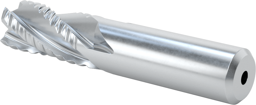 Kaplamasız Kaba İşleme Kobalt Çelik Kare Uçlu Freze, 4 Kanallı, 3/4" Freze Çapı, 3-7/8" Toplam Uzunluk, Kaba