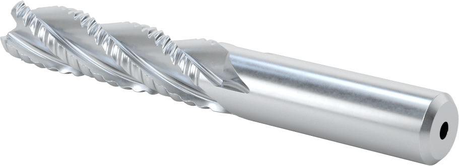 Kaplamasız Kaba İşleme Kobalt Çelik Kare Uçlu Freze, 4 Kanallı, 5/8" Freze Çapı, 4-5/8" Toplam Uzunluk, Kaba