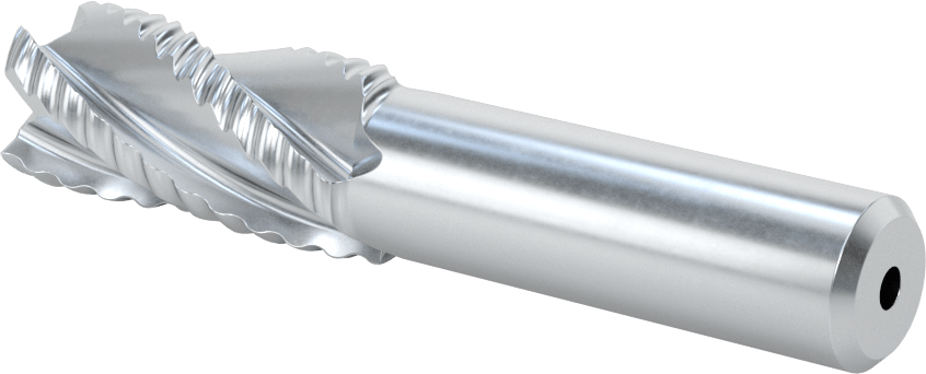 Kaplamasız Kaba İşleme Kobalt Çelik Kare Uçlu Freze, 4 Kanallı, 3/4" Freze Çapı, 3-3/4" Toplam Uzunluk, Kaba