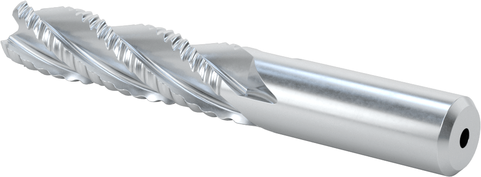 Kaplamasız Kaba İşleme Kobalt Çelik Kare Uçlu Freze, 4 Kanallı, 3/4" Freze Çapı, 5-1/4" Toplam Uzunluk, Kaba