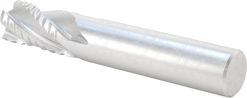 Kaplamasız Kaba İşleme Yüksek Hızlı Çelik Kare Uçlu Freze, 4 Kanallı, 1/2" Freze Çapı, 1/2" Şaft Çapı, 3" Toplam Uzunluk
