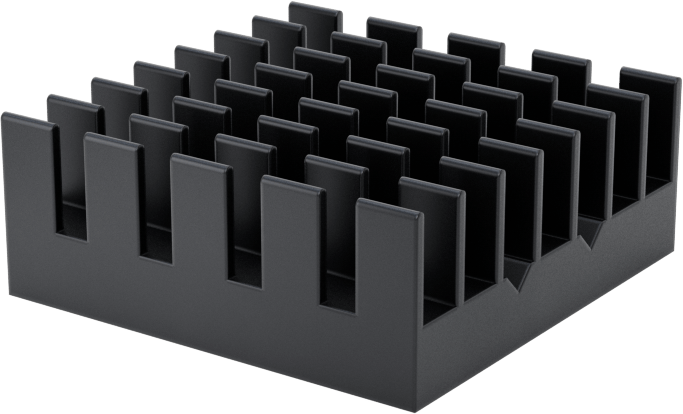 Yapışkan Montajlı Isı Emici, 9,5 mm Yükseklik x 25 mm Uzunluk x 25 mm Genişlik Toplam
