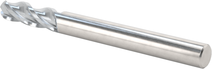Alüminyum için Karbür Uçlu Freze, Pirinç, ve Bronz, Bilyalı Uç, 3 Yiv, 3/16" Freze Çapı, 5/8" Kesme Uzunluğu