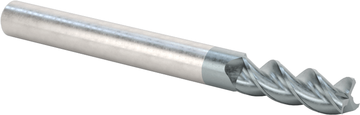 Alüminyum için Karbür Uçlu Freze, Pirinç, ve Bronz, Yüksek Performans, 3 Yiv, 3/16" Freze Çapı, 9/16" Uzun Kesim