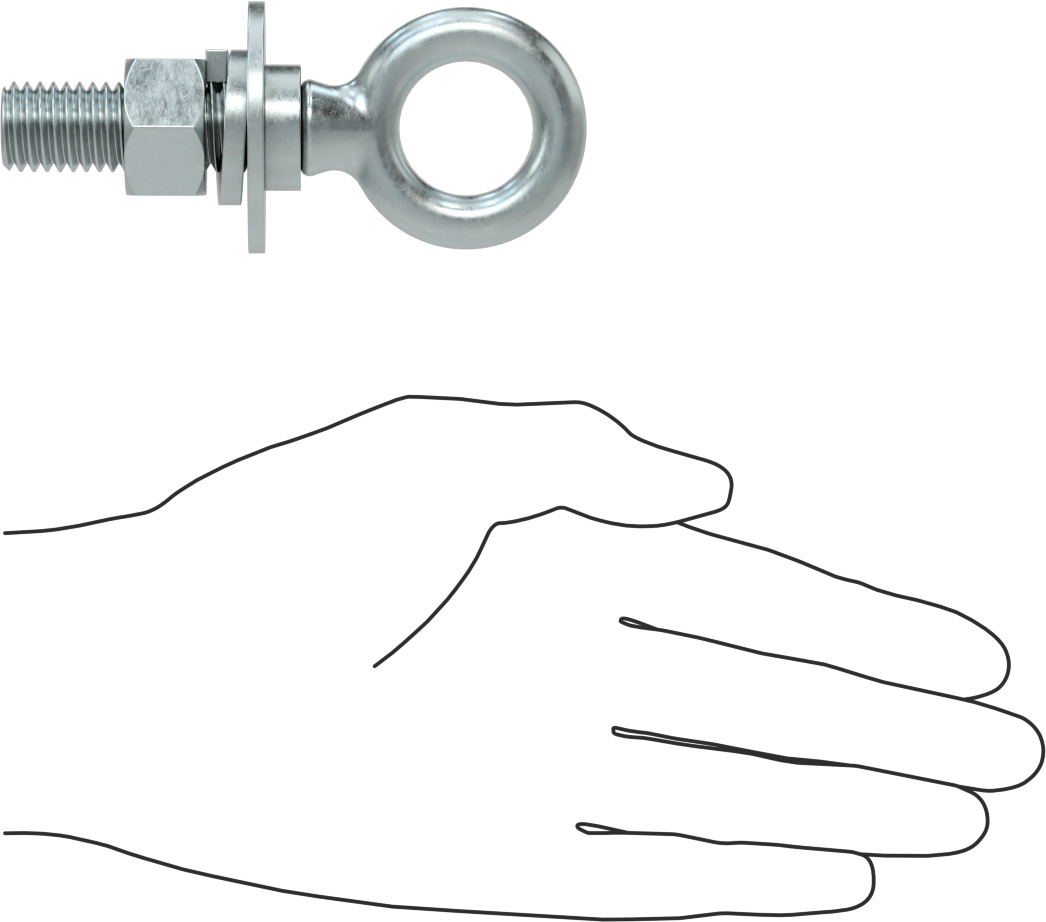 Çıkarılabilir Yönlendirme Halka Cıvatası, Rigid, 5/8"-11 Diş, 1-13/16" Montaj Cıvatası Diş Uzunluğu
