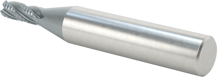 Kaba İşleme Kobalt Çelik Kare Uçlu Freze, TICN, 4 Kanallı, 3/16" Freze Çapı, 2-3/8" Toplam Uzunluk, Kaba