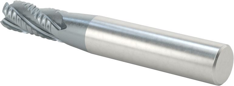 Kaba İşleme Kobalt Çelik Kare Uçlu Freze, TICN, 4 Kanallı, 5/16" Freze Çapı, 2-1/2" Toplam Uzunluk, Kaba
