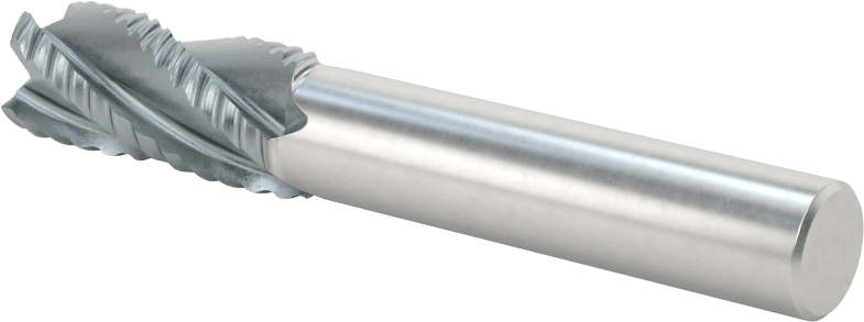 Kaba İşleme Kobalt Çelik Kare Uçlu Freze, TICN, 4 Kanallı, 7/16" Freze Çapı, 2-11/16" Toplam Uzunluk, Kaba
