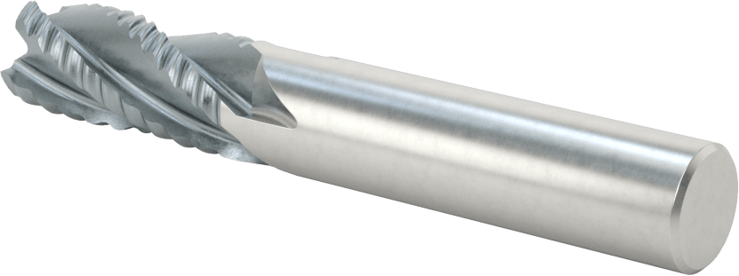 Kaba İşleme Kobalt Çelik Kare Uçlu Freze, TICN, 4 Kanallı, 1/2" Freze Çapı, 3-1/4" Toplam Uzunluk, Kaba