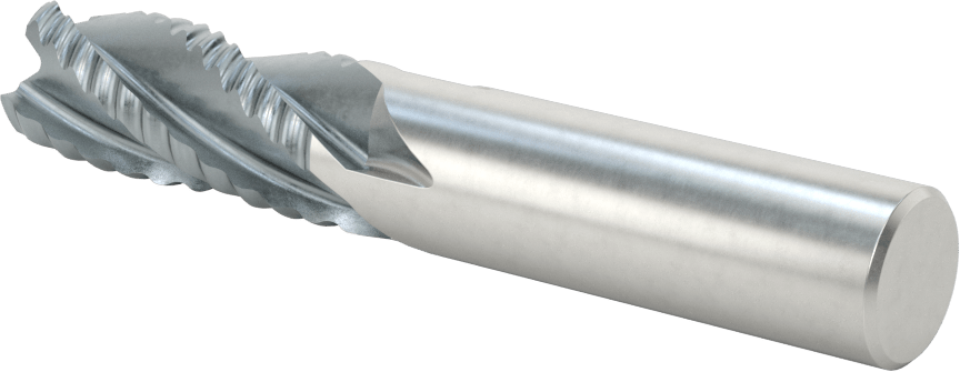 Kaba İşleme Kobalt Çelik Kare Uçlu Freze, TICN, 4 Kanallı, 5/8" Freze Çapı, 3-3/4" Toplam Uzunluk, Kaba