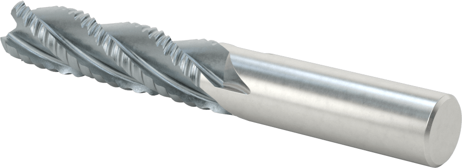 Kaba İşleme Kobalt Çelik Kare Uçlu Freze, TICN, 4 Kanallı, 5/8" Freze Çapı, 4-5/8" Toplam Uzunluk, Kaba