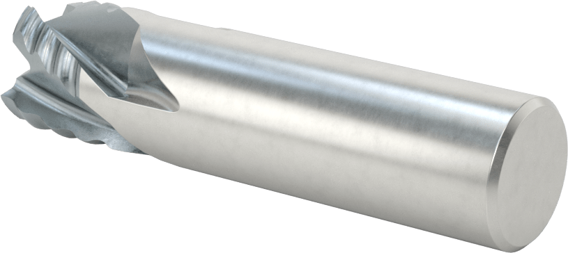 Kaba İşleme Kobalt Çelik Kare Uçlu Freze, TICN, 4 Kanallı, 3/4" Freze Çapı, 3" Toplam Uzunluk, Kaba