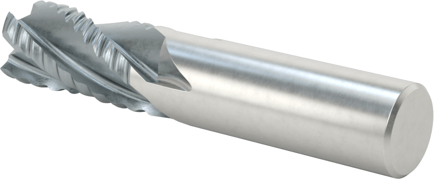 Kaba İşleme Kobalt Çelik Kare Uçlu Freze, TICN, 4 Kanallı, 3/4" Freze Çapı, 3-7/8" Toplam Uzunluk, Kaba
