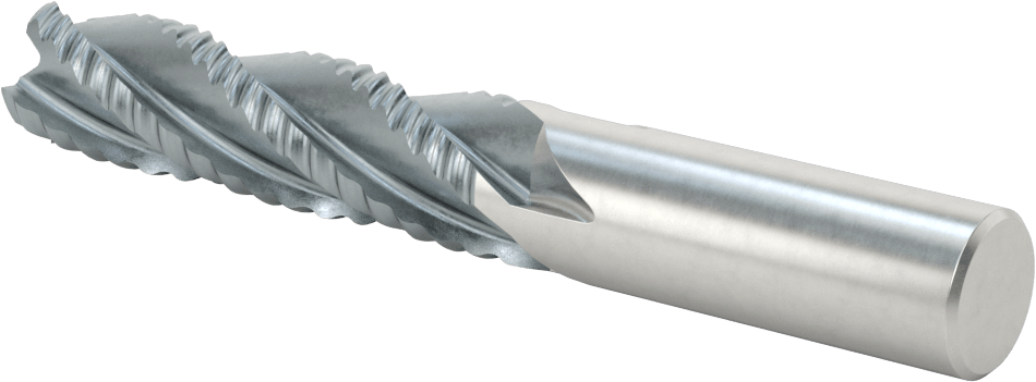 Kaba İşleme Kobalt Çelik Kare Uçlu Freze, TICN, 4 Kanallı, 3/4" Freze Çapı, 5-1/4" Toplam Uzunluk, Kaba