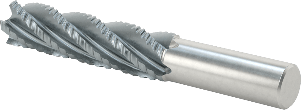 Kaba İşleme Kobalt Çelik Kare Uçlu Freze, TICN, 5 Oluklu, 7/8" Freze Çapı, 5-3/4" Toplam Uzunluk, Kaba