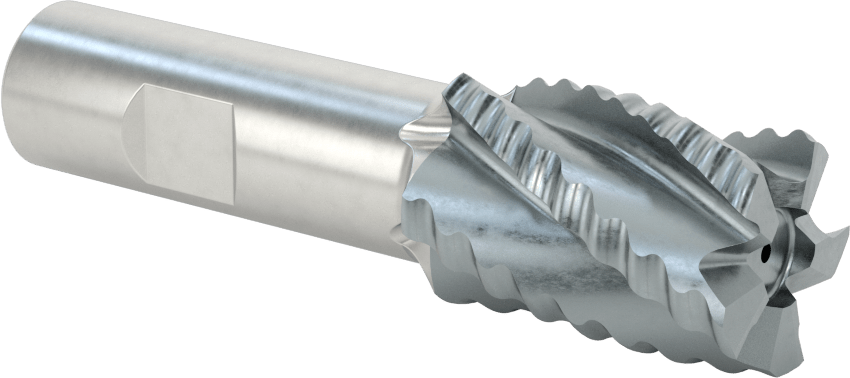 Kaba İşleme Kobalt Çelik Kare Uçlu Freze, TICN, 5 Oluklu, 1" Freze Çapı, 3-3/4" Toplam Uzunluk, Kaba