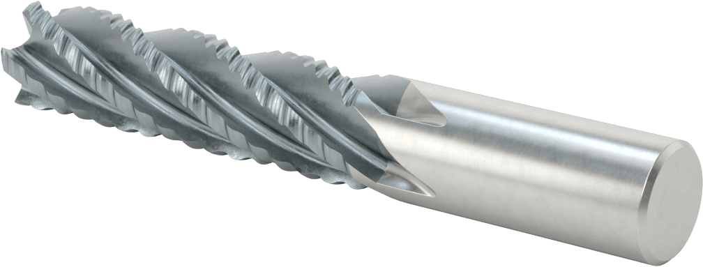 Kaba İşleme Kobalt Çelik Kare Uçlu Freze, TICN, 5 Oluklu, 1" Freze Çapı, 6-1/2" Toplam Uzunluk, Kaba
