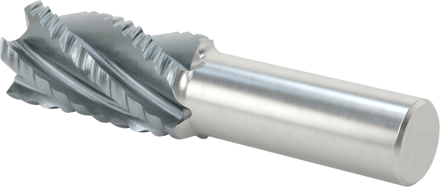 Kaba İşleme Kobalt Çelik Kare Uçlu Freze, TICN, 5 Oluklu, 1" Freze Çapı, 4-1/4" Toplam Uzunluk, Kaba