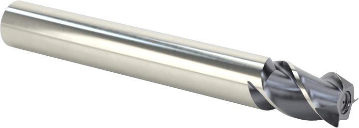 Paslanmaz Çelik ve Titanyum için Karbür Uçlu Freze, Yuvarlak Kenarlı, Kare Uç, 1/4" Freze Çapı, 3/8" Kesme Uzunluğu
