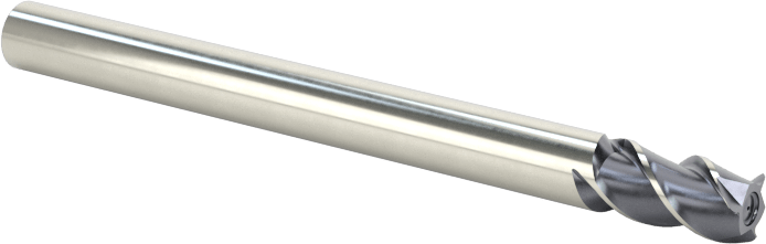 Paslanmaz Çelik ve Titanyum için Karbür Uçlu Freze, Yuvarlak Kenarlı, Kare Uç, 1/8" Freze Çapı, 1/4" Kesme Uzunluğu