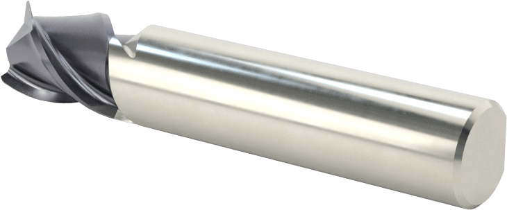 Paslanmaz Çelik ve Titanyum için Karbür Uçlu Freze, Yuvarlak Kenarlı, Kare Uç, 3/8" Freze Çapı, 1/2" Kesme Uzunluğu