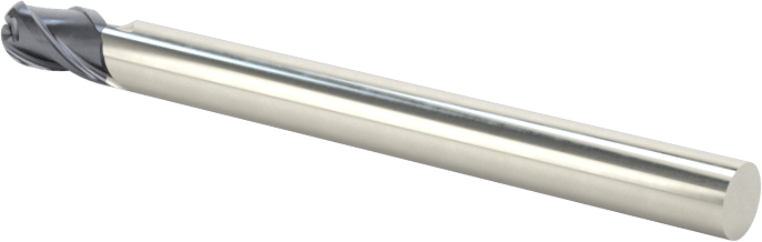 Paslanmaz Çelik ve Titanyum için Karbür Uçlu Freze, Bilyalı Uç, 1/8" Freze Çapı, 1/4" Kesme Uzunluğu