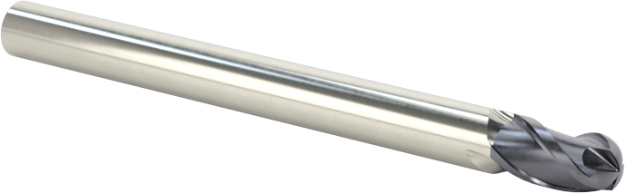 Paslanmaz Çelik ve Titanyum için Karbür Uçlu Freze, Bilyalı Uç, 1/8" Freze Çapı, 1/4" Kesme Uzunluğu