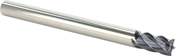 Paslanmaz Çelik ve Titanyum için Karbür Uçlu Freze, AlTiN Kaplamalı, 1/8" Freze Çapı, 1/4" Kesme Uzunluğu
