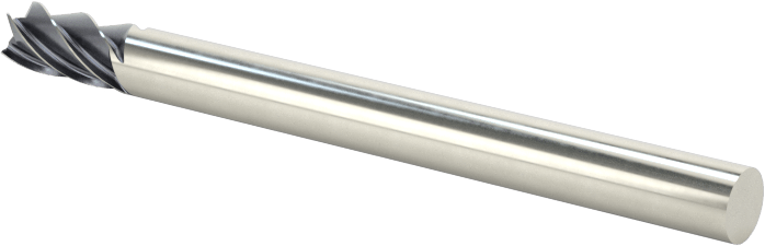 Paslanmaz Çelik ve Titanyum için Karbür Uçlu Freze, AlTiN Kaplamalı, 1/8" Freze Çapı, 1/4" Kesme Uzunluğu