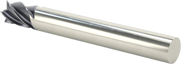 Paslanmaz Çelik ve Titanyum için Karbür Uçlu Freze, AlTiN Kaplamalı, 1/4" Freze Çapı, 3/8" Kesme Uzunluğu