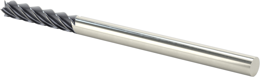 Paslanmaz Çelik ve Titanyum için Karbür Uçlu Freze, AlTiN Kaplamalı, 1/4" Freze Çapı, 1-1/4" Kesme Uzunluğu