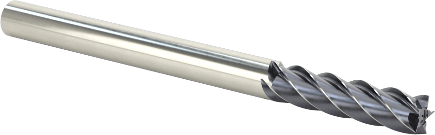 Paslanmaz Çelik ve Titanyum için Karbür Uçlu Freze, AlTiN Kaplamalı, 5/16" Freze Çapı, 1-1/4" Kesme Uzunluğu