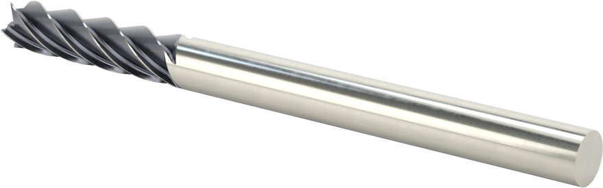 Paslanmaz Çelik ve Titanyum için Karbür Uçlu Freze, AlTiN Kaplamalı, 5/16" Freze Çapı, 1-1/4" Kesme Uzunluğu