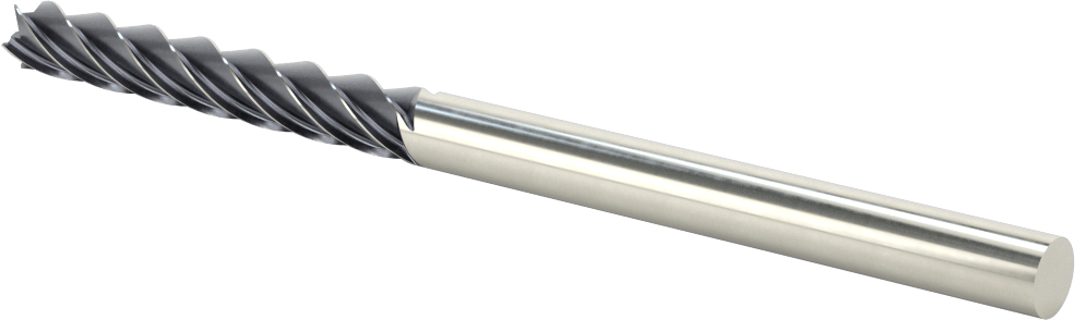 Paslanmaz Çelik ve Titanyum için Karbür Uçlu Freze, AlTiN Kaplamalı, 3/8" Freze Çapı, 2-1/2" Kesme Uzunluğu
