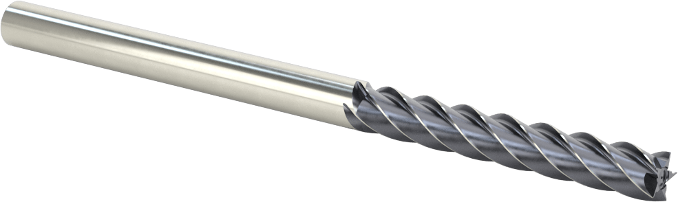 Paslanmaz Çelik ve Titanyum için Karbür Uçlu Freze, AlTiN Kaplamalı, 3/8" Freze Çapı, 2-1/2" Kesme Uzunluğu