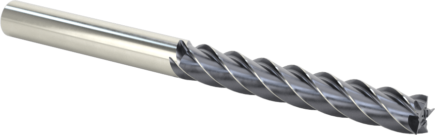 Paslanmaz Çelik ve Titanyum için Karbür Uçlu Freze, AlTiN Kaplamalı, 5/16" Freze Çapı, 2-1/8" Kesme Uzunluğu