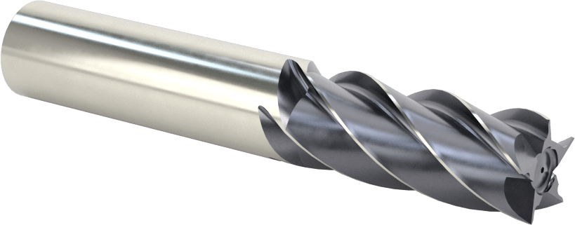 Paslanmaz Çelik ve Titanyum için Karbür Uçlu Freze, AlTiN Kaplamalı, 1/2" Freze Çapı, 1-1/4" Kesme Uzunluğu