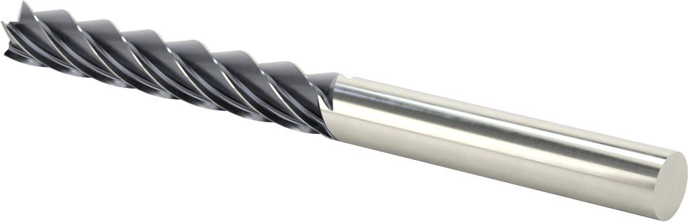 Paslanmaz Çelik ve Titanyum için Karbür Uçlu Freze, AlTiN Kaplamalı, 1/2" Freze Çapı, 3-1/8" Kesme Uzunluğu