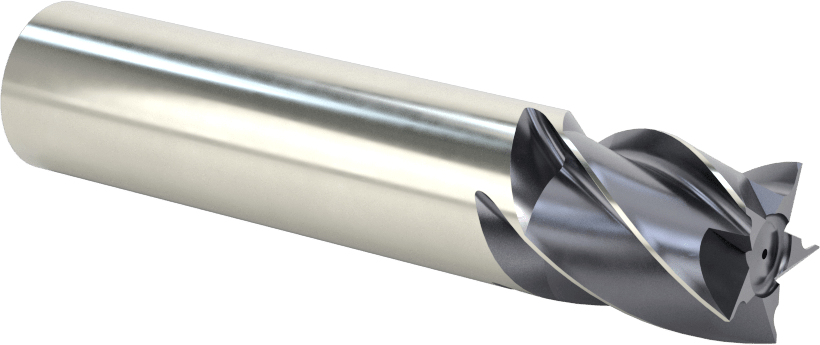 Paslanmaz Çelik ve Titanyum için Karbür Uçlu Freze, AlTiN Kaplamalı, 5/8" Freze Çapı, 3/4" Kesim Uzunluğu