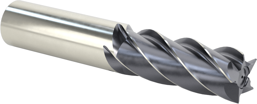 Paslanmaz Çelik ve Titanyum için Karbür Uçlu Freze, AlTiN Kaplamalı, 5/8" Freze Çapı, 1-5/8" Kesme Uzunluğu