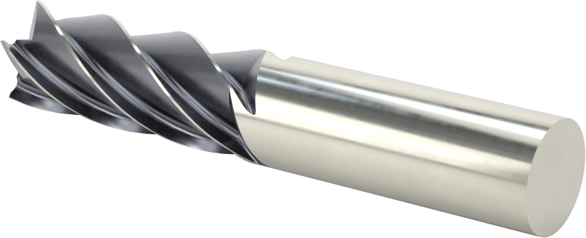 Paslanmaz Çelik ve Titanyum için Karbür Uçlu Freze, AlTiN Kaplamalı, 5/8" Freze Çapı, 1-5/8" Kesme Uzunluğu