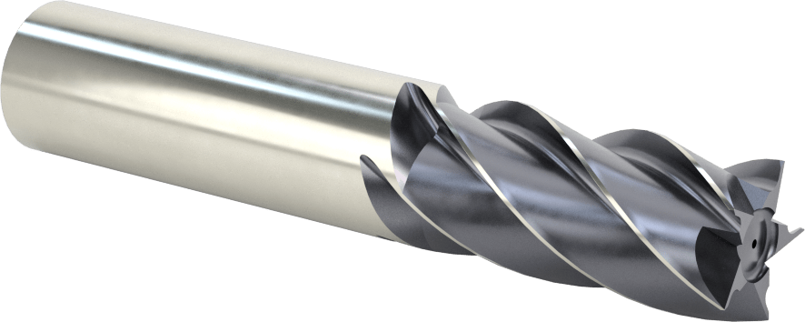 Paslanmaz Çelik ve Titanyum için Karbür Uçlu Freze, AlTiN Kaplamalı, 3/4" Freze Çapı, 1-5/8" Kesme Uzunluğu