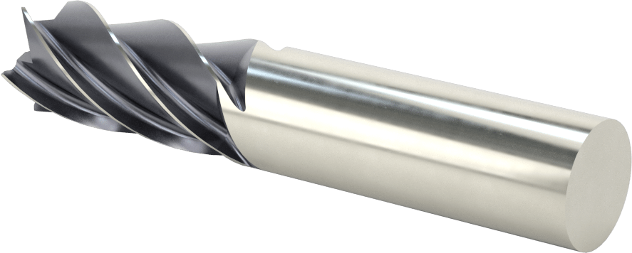 Paslanmaz Çelik ve Titanyum için Karbür Uçlu Freze, AlTiN Kaplamalı, 3/4" Freze Çapı, 1-5/8" Kesme Uzunluğu