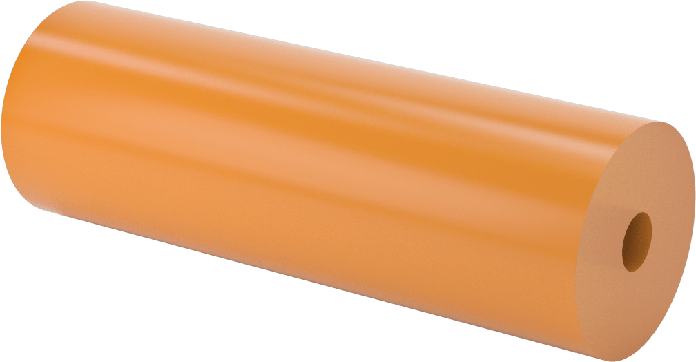 Aşınmaya Dayanıklı Poliüretan Kauçuk Yuvarlak Boru, Yarı Şeffaf, 6 inç Uzunluk, 2" OD, 1/2" ID