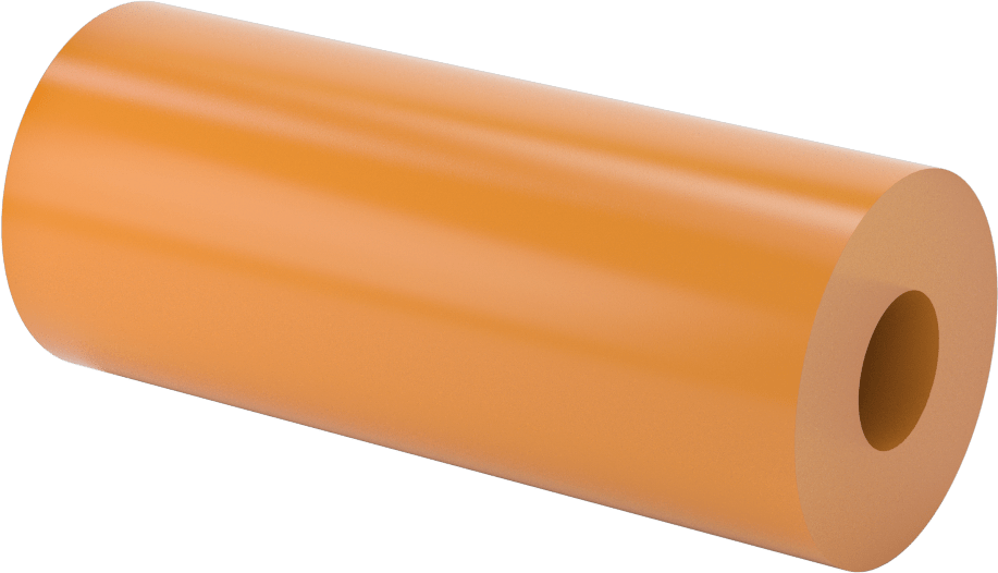 Aşınmaya Dayanıklı Poliüretan Kauçuk Yuvarlak Boru, Yarı Şeffaf, 6 inç Uzunluk, 2-1/2" OD, 1" ID