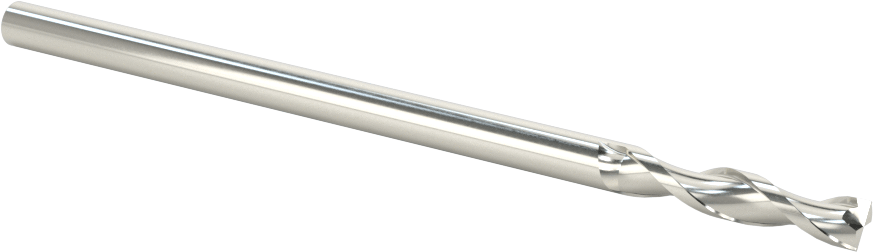 Kaplamasız Karbür Kare Uçlu Freze, 2 Yiv, 3/16" Freze Çapı, 1" Kesme Uzunluğu